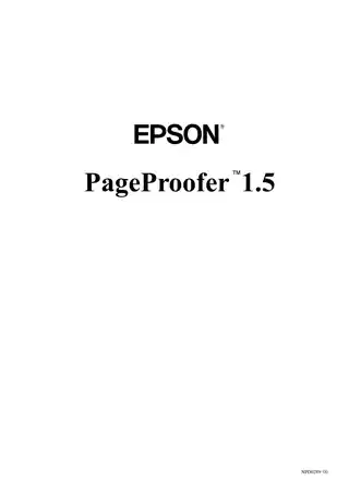EPSON爱普生STYLUS PRO 4000 PageProofer 手册